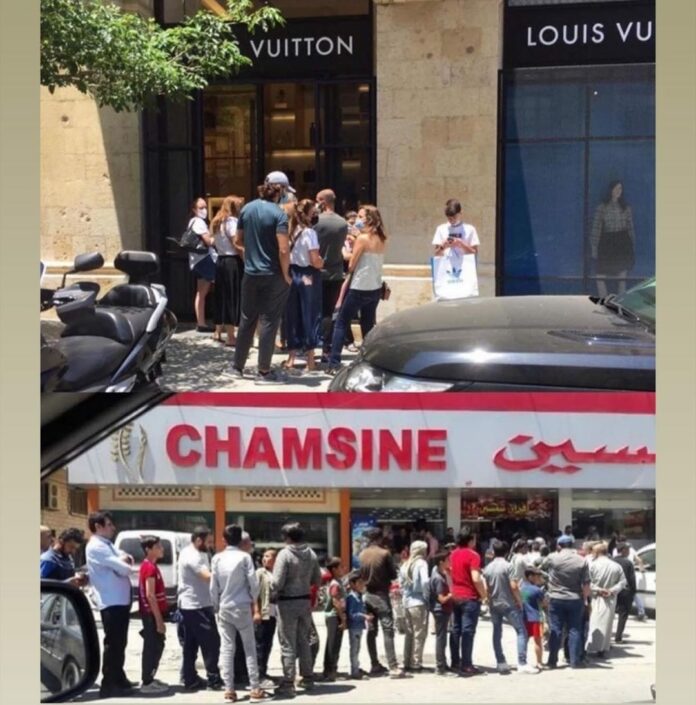 Facebook Pain louis vuitton Au Liban, on fait désormais la queue devant les boulangeries et les magasins de luxe