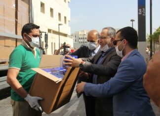 Liban: Un million de masques Sanita remis au Ministère de la santé Crédit Photo: NNA