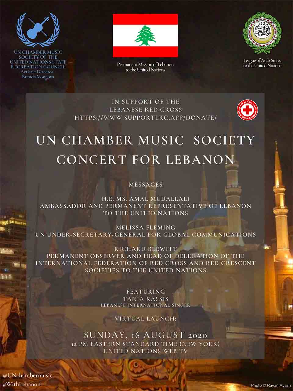 UN CHAMBER MUSIC SOCIETY CONCERT FOR LEBANON