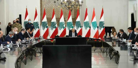 La réunion du haut conseil de la défense au Palais de Baabda. Crédit Photo: Dalati & Nohra