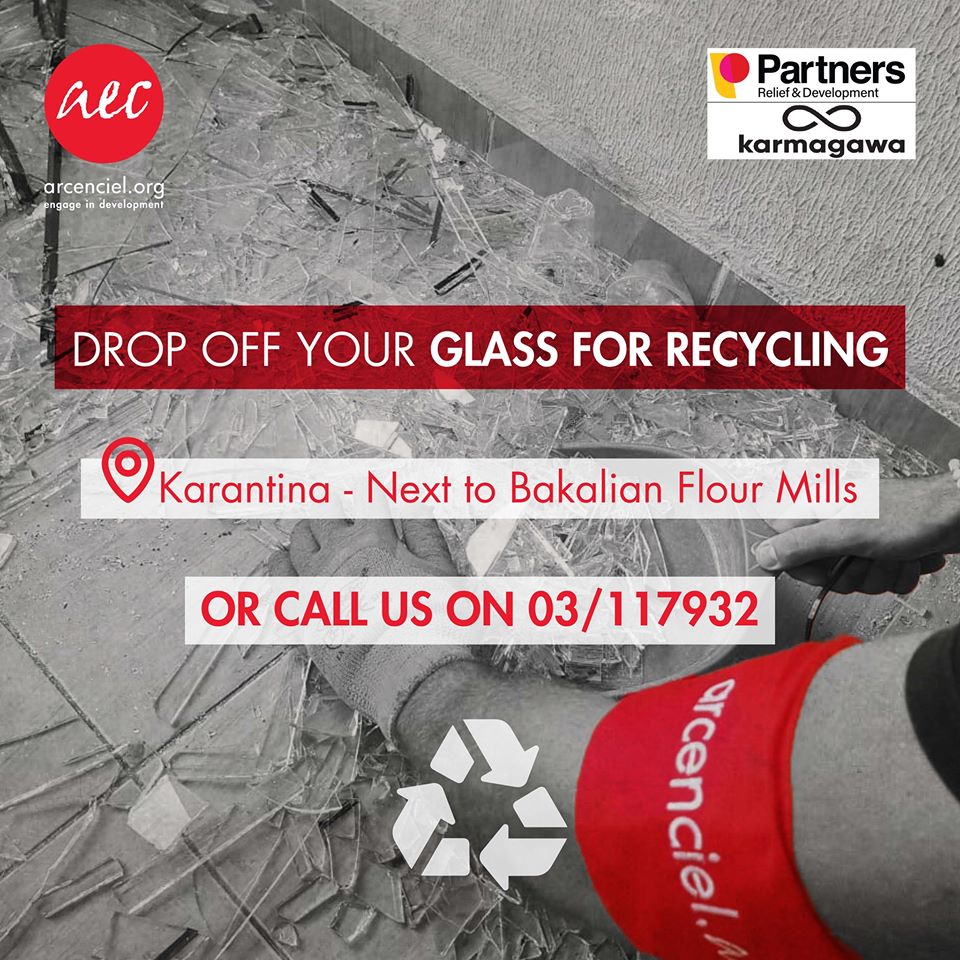 Arcenciel appelle les Beyrouthins à rassembler le verre et non à le jeter