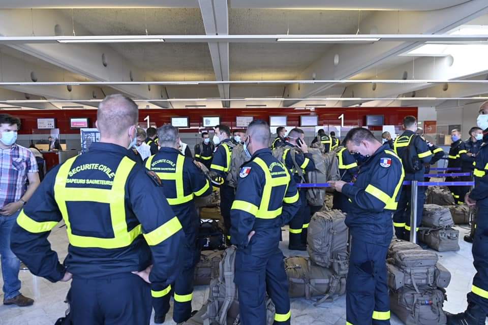 Sécurité civile française en renfort des forces locales
