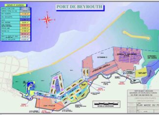 Carte du Port de Beyrouth avant l'explosion du 4 août 2020.