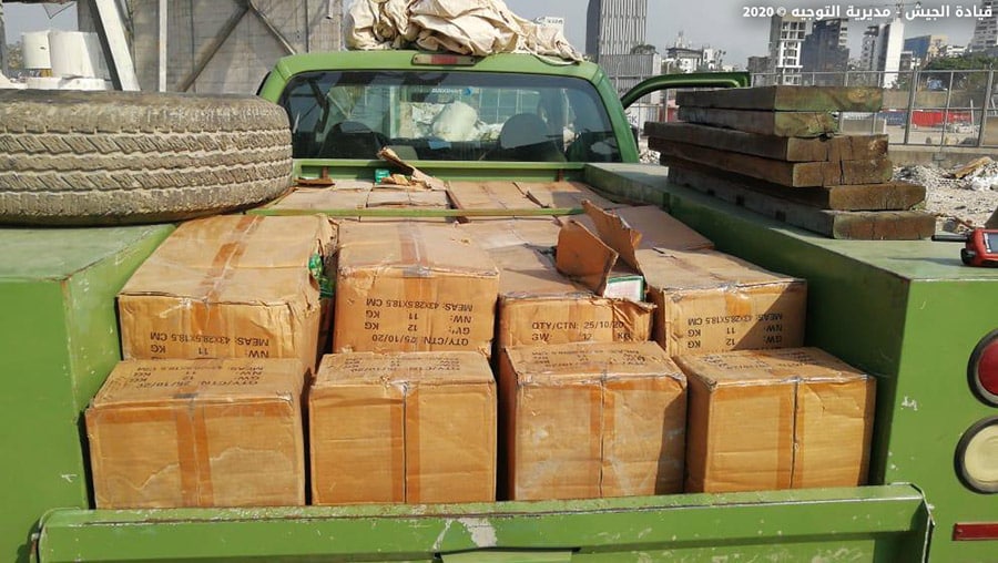 L’armée détruit près d’une tonne et demi de feux d’artifices trouvés dans le port de Beyrouth