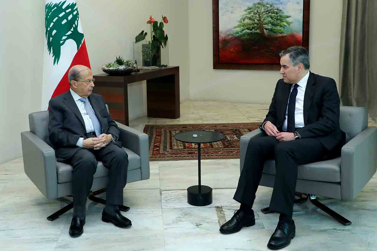 Le premier ministre désigné Mustapha Adib en compagnie du Président de la République, le Général Michel Aoun. Crédit photo: Dalati & Nohra