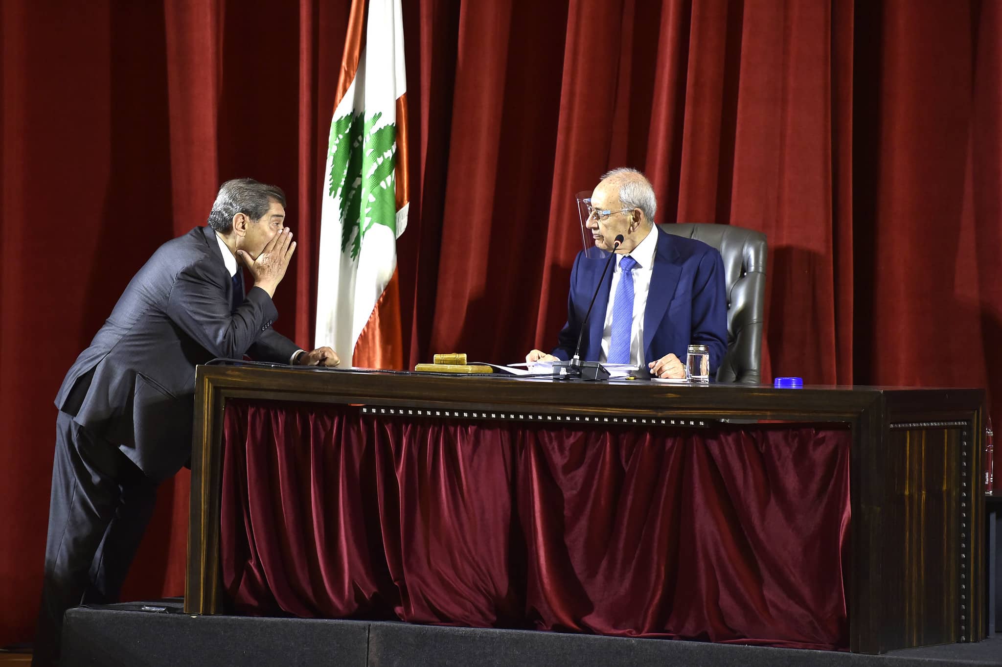 Le Président de la Chambre Nabih Berri et le Vice Président de la chambre Elie Ferzli. Crédit Photo: Parlement Libanais