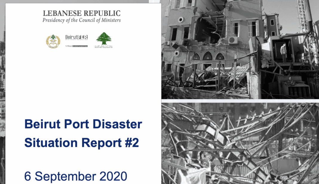 Nouveau rapport hebdomadaire concernant l'explosion du Port de Beyrouth