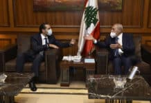 La réunion entre le Président de la Chambre Nabih Berri et le premier ministre désigné Saad Hariri. Crédit Photo: Parlement Libanais