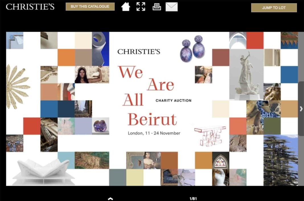 Une vente aux enchères prestigieuse au bénéfice de la reconstruction de Beyrouth