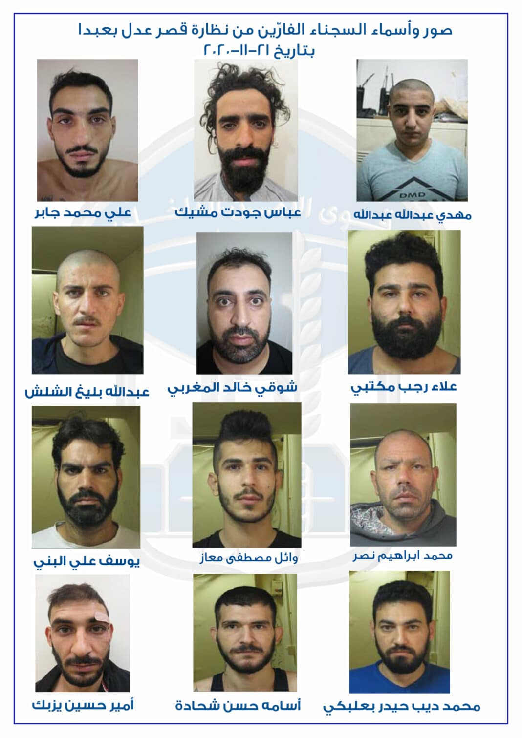 44 prisonniers toujours en vadrouille suite à l’évasion de la prison de Baabda