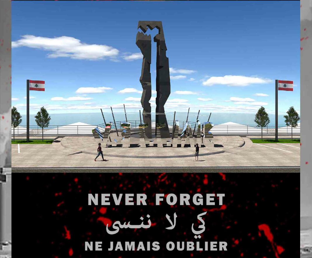 Memorial en souvenir du 04 Aout 2020 18 :07, heure de l&rsquo;explosion du Port du Beyrouth