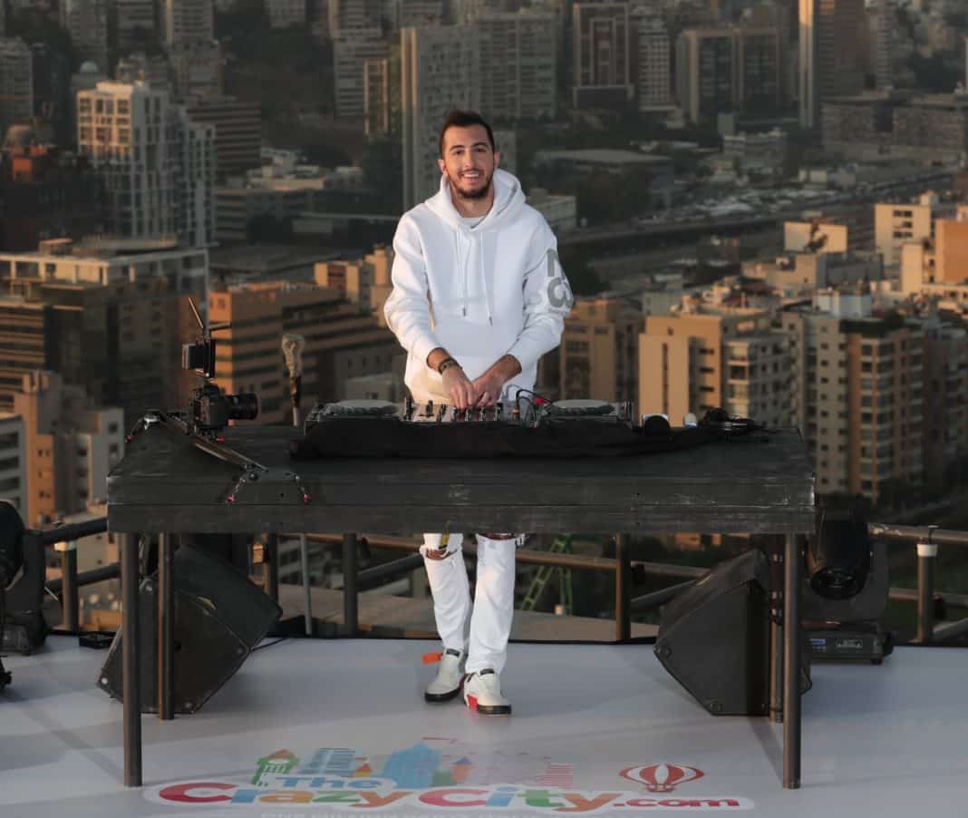“ANTHONY ABOU ANTOUN CONNECTS THE WORLD WITH LEBANON THROUGH MUSIC ON ONE OF THE HIGHEST TOWERS IN BEIRUT”