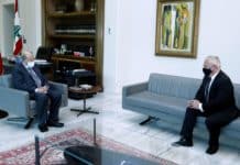 The meeting between the President of the Republic and the Ambassador of Armenia in Lebanon. Photo credit: Dalati and Nohra