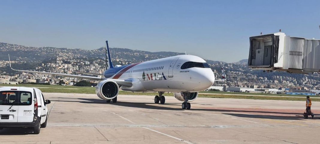 Le 8ème Airbus A321 reçu par la MEA. Source Photo: Lebanese spotters
