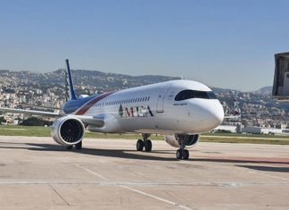 Le 8ème Airbus A321 reçu par la MEA. Source Photo: Lebanese spotters
