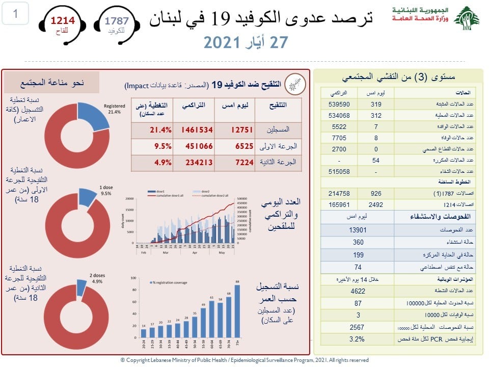 Liban/Coronavirus: 319 cas et 8 décès