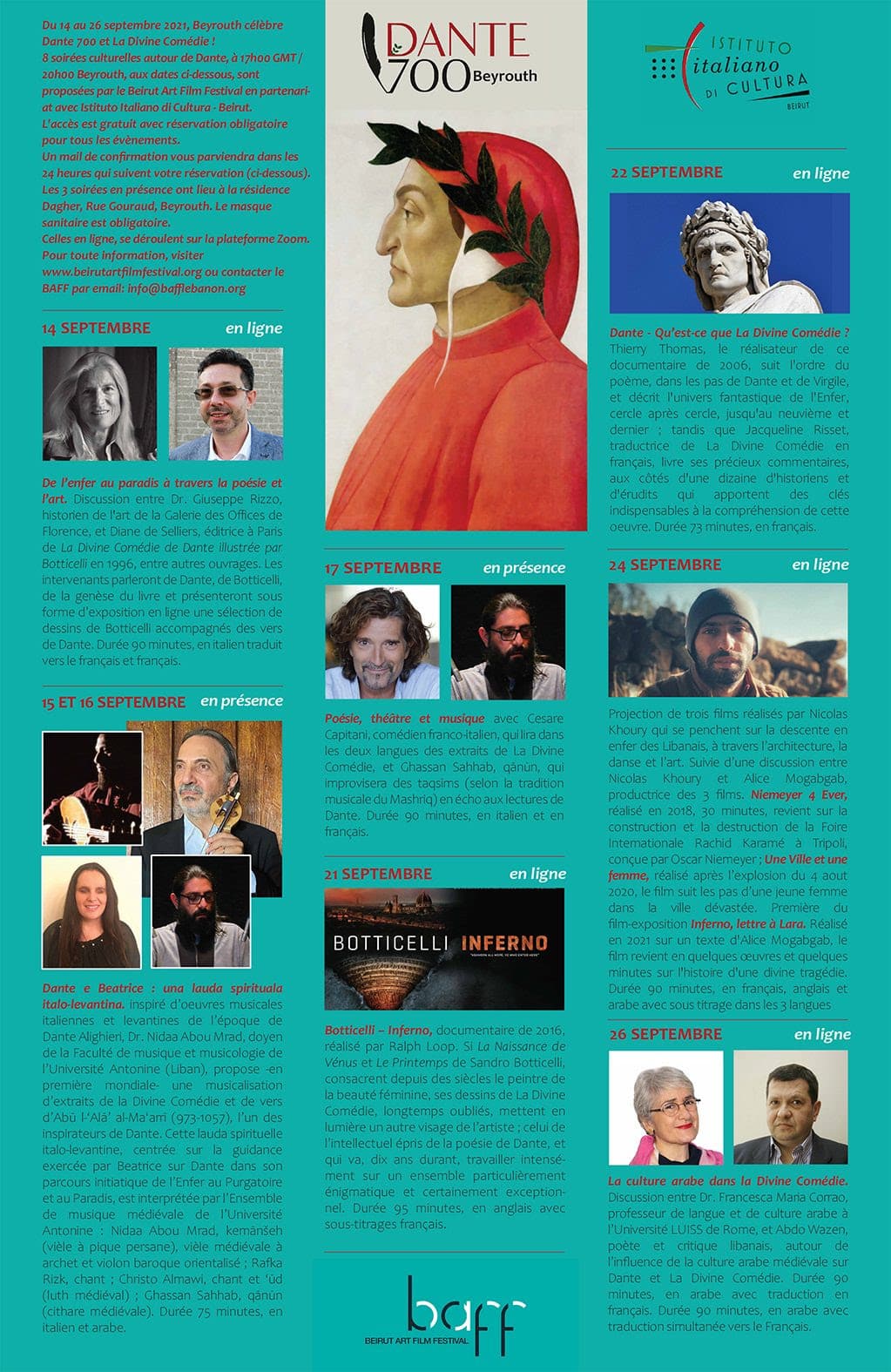 INVITATION | DANTE 700 Beyrouth | BAFF | 14 - 26 Septembre