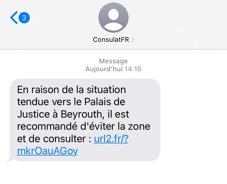 La France déconseille à ses ressortissants la zone autour du Tribunal de Beyrouth