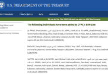 Jamil Sayyed, Jihad Al Arab, Dany Khoury sanctionnés par les Etats-Unis Jamil Sayyed, Jihad Al Arab, Dany Khoury sanctionnés par les Etats-Unis