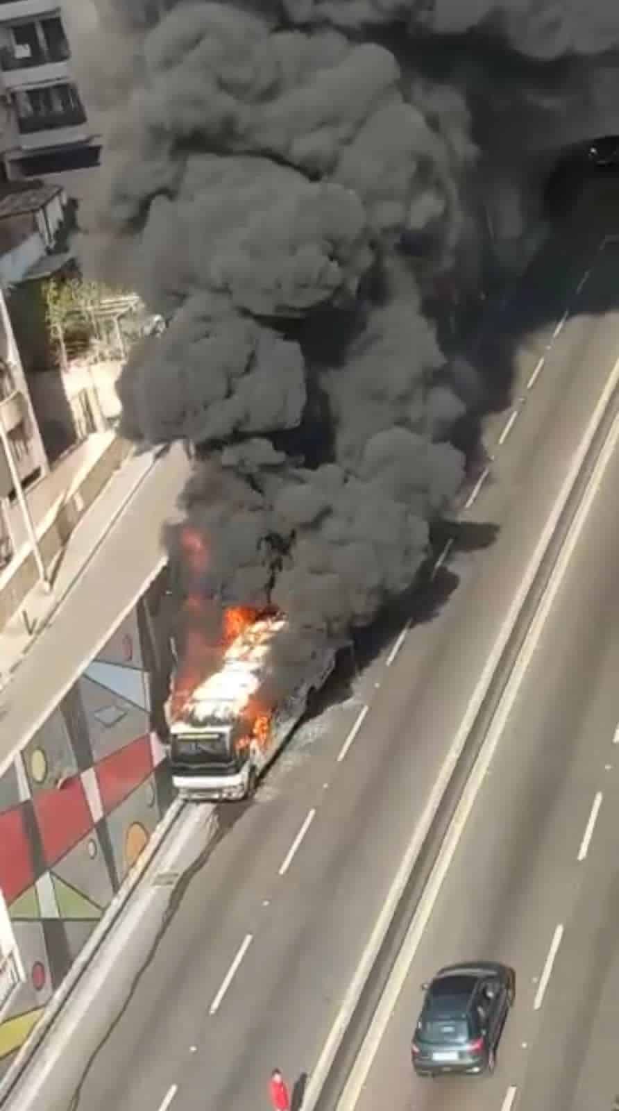Beirut: Bus catches fire inside Salim Salam tunnel