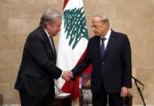 Le secrétaire de l’ONU appelle à la solidarité avec le Liban Le secrétaire de l'ONU appelle à la solidarité avec le Liban