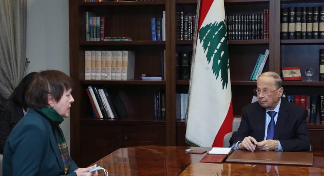 Dalati President Michel Aoun meets Mrs Joanna Wronecka