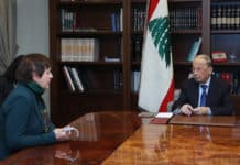 Dalati President Michel Aoun meets Mrs Joanna Wronecka