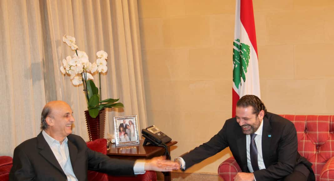 Former Pr Minister Saad Hariri meets Mr Samir Geagea, October 21, 2016. Dalati & Nohra