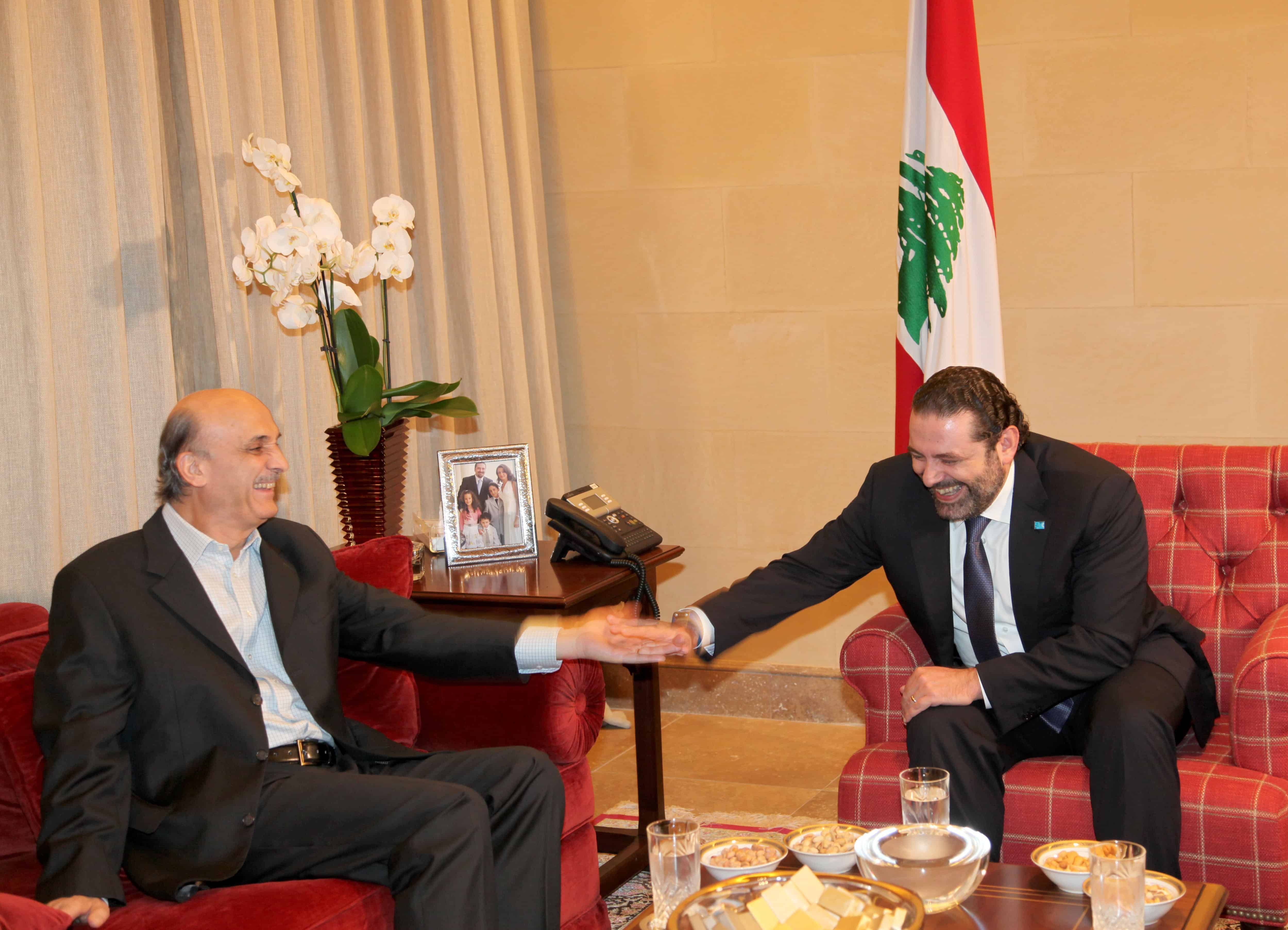 Hariri sera oublié (Samir Geagea dans un enregistrement pirate) Former Pr Minister Saad Hariri meets Mr Samir Geagea, October 21, 2016. Dalati & Nohra