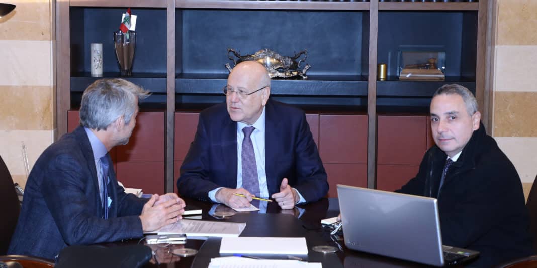 Dalati Pr Minister Najib Mikati meets Minister Walid Fayad