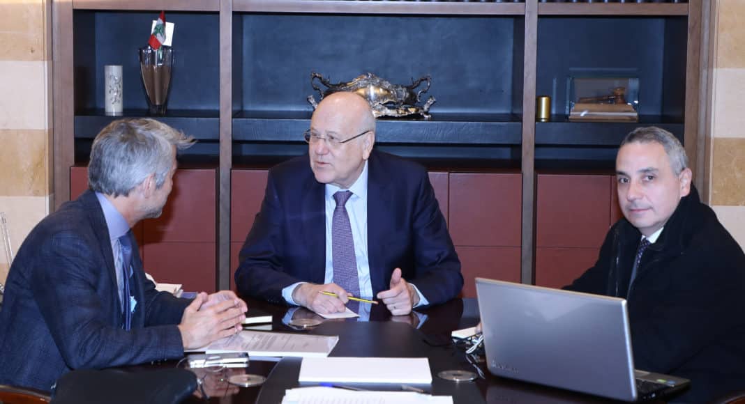 Dalati Pr Minister Najib Mikati meets Minister Walid Fayad
