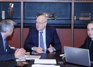 Dalati Pr Minister Najib Mikati meets Minister Walid Fayad