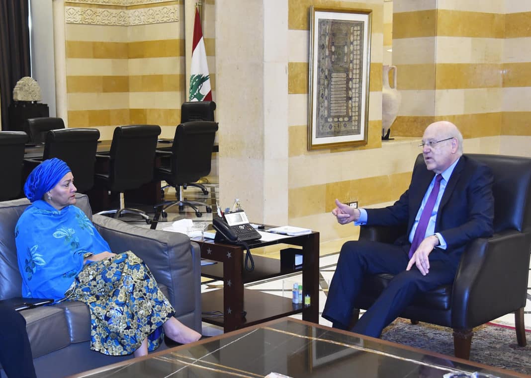 Pr Minister Najib Mikati meets a Delegation from United Nation