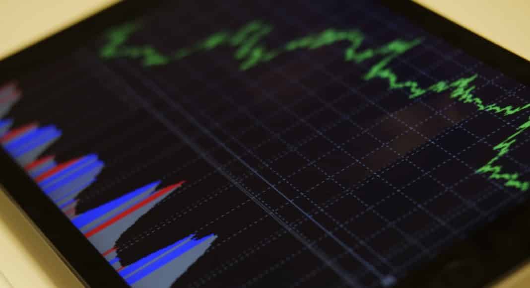 black blue and red graph illustration