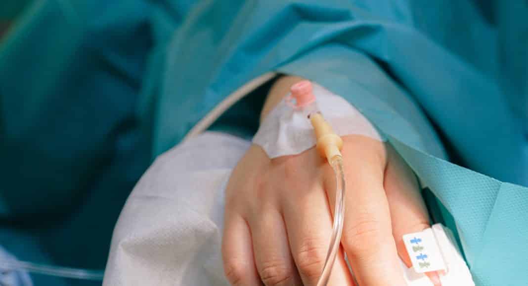 patient with iv line