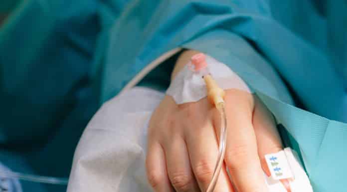 patient with iv line