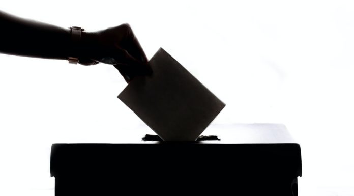 person dropping paper on box