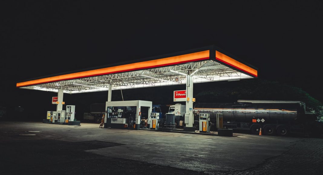 an empty gas station