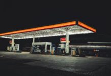 an empty gas station