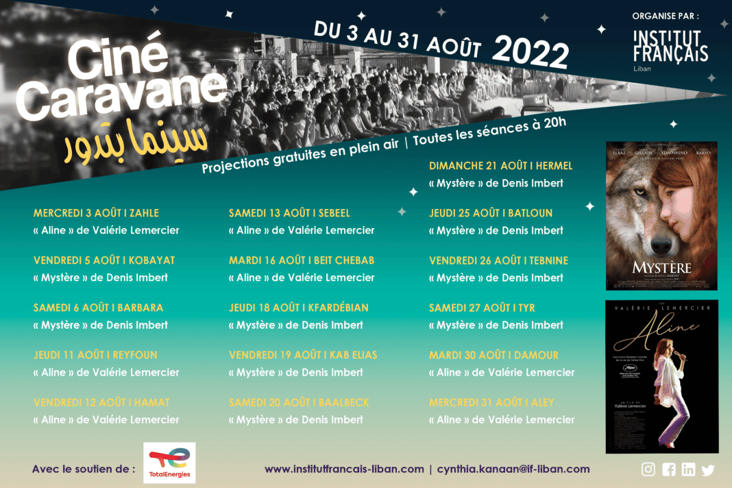 L’Institut français du Liban organise Ciné Caravane 2022 du 3 août au 31 août, 20 h