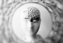 photo of head bust print artwork