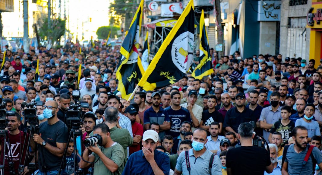 rallyists gathered together on the street