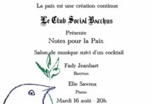 Notes pour la Paix avec le Club Social Bacchus Notes pour la Paix avec le Club Social Bacchus