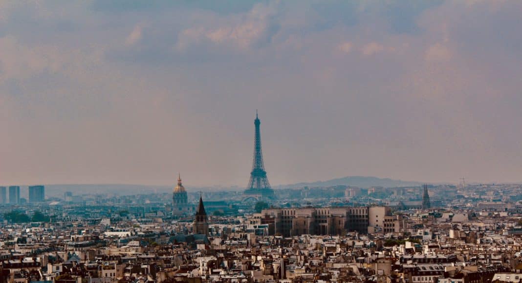 aerial view of eiffel tower