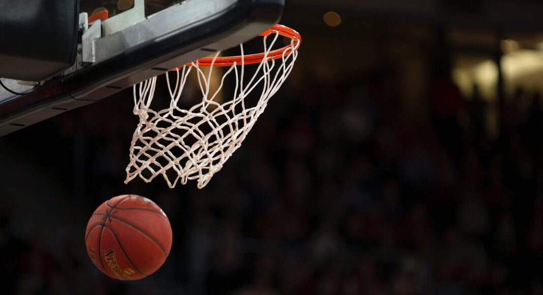 basketball hoop in basketball court