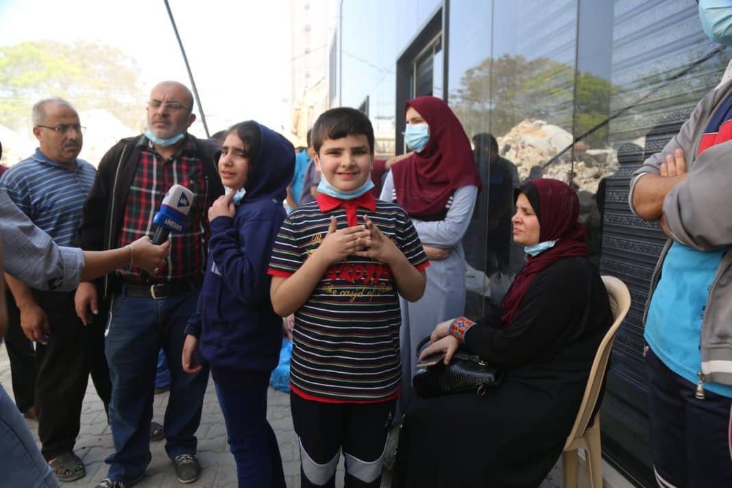 a children having interview