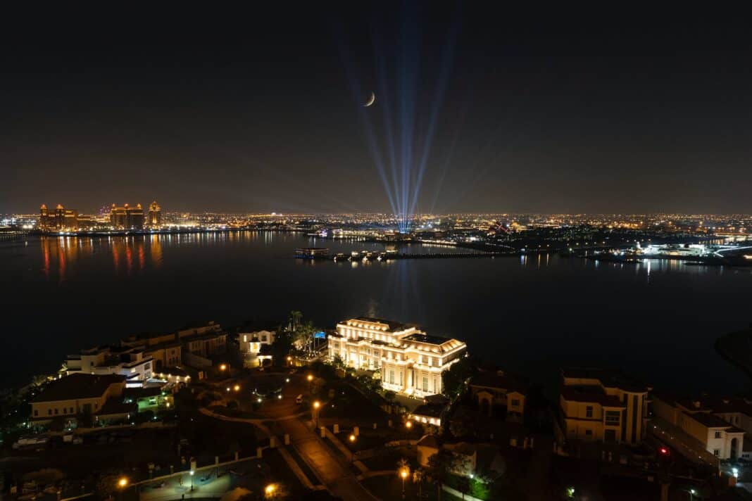 aerial shot of city lights during night time