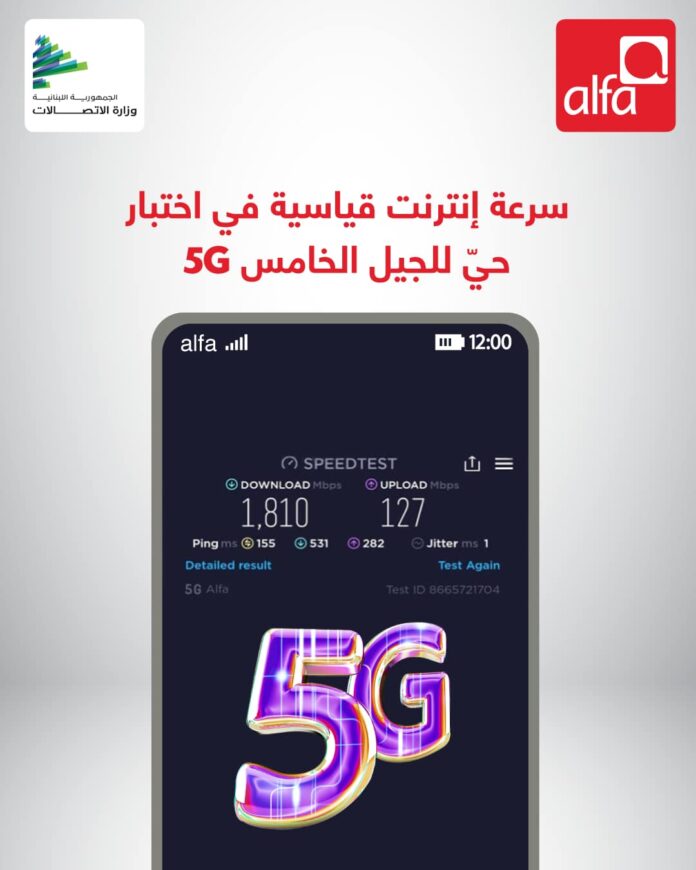 ALfa 5G Liban: Un test de connexion 5G réussi