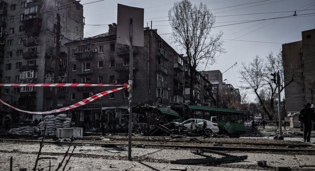 war destruction in ukrainian city