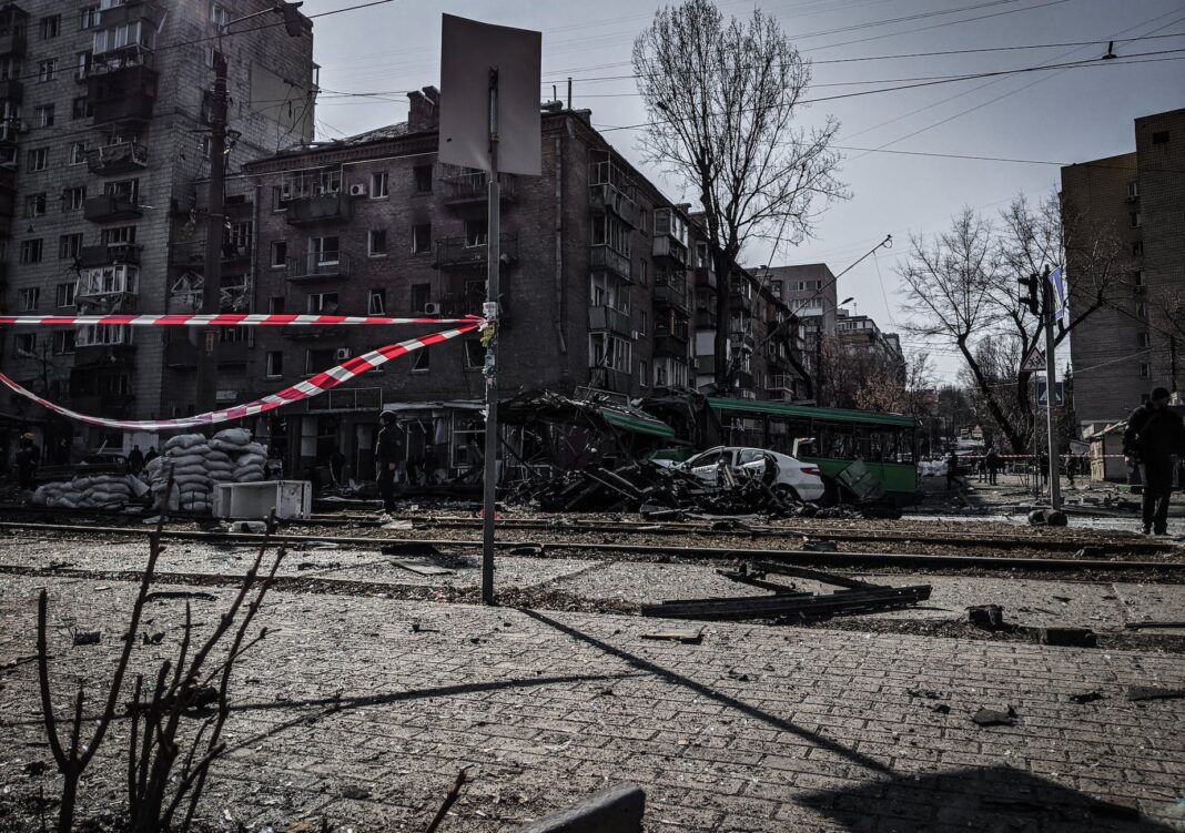 war destruction in ukrainian city